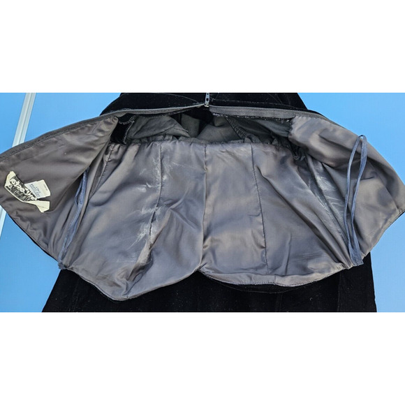 VTG 80s Victor Costa Gown Small 8 Black Velvet Strapless Sweetheart Maxi Dress - Picture 12 of 16